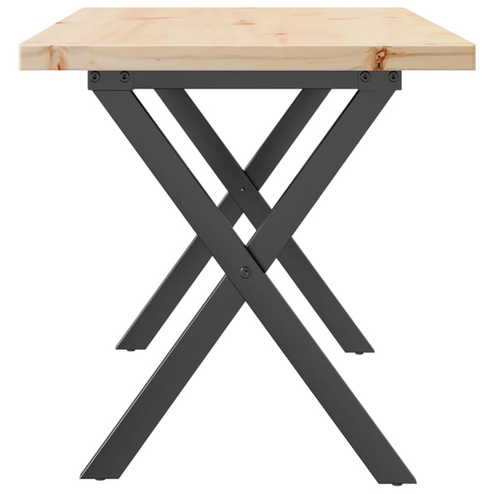 Salontafel X-frame 90x40x45,5 cm grenenhout en gietijzer