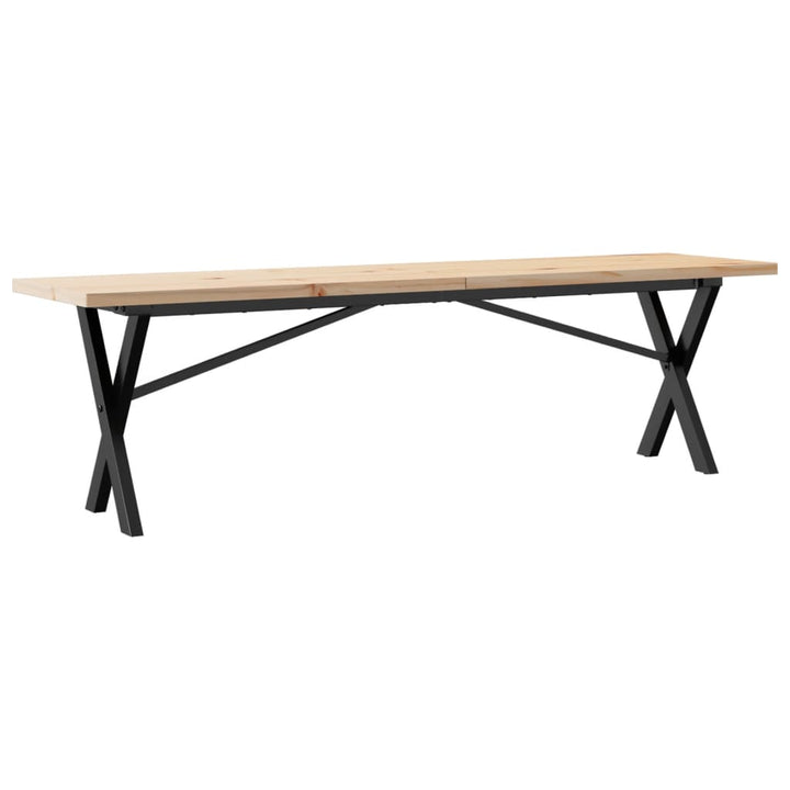 Salontafel X-frame 160x40x45,5 cm grenenhout en gietijzer