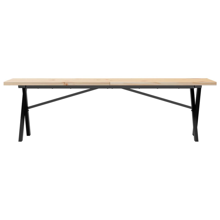 Salontafel X-frame 160x40x45,5 cm grenenhout en gietijzer