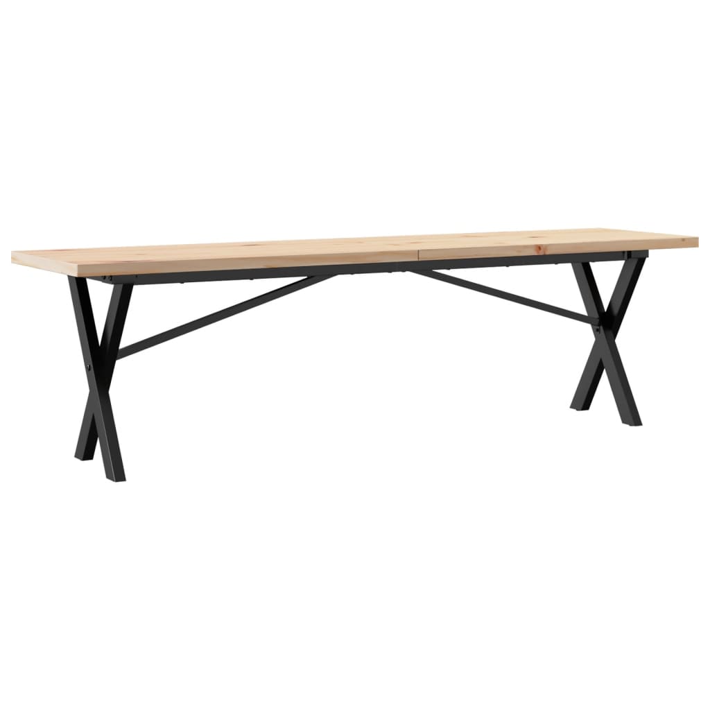 Salontafel X-frame 160x40x45,5 cm grenenhout en gietijzer