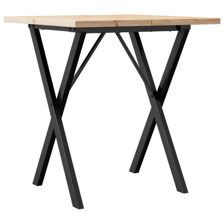 Eettafel X-frame 60x60x75,5 cm massief grenenhout en gietijzer