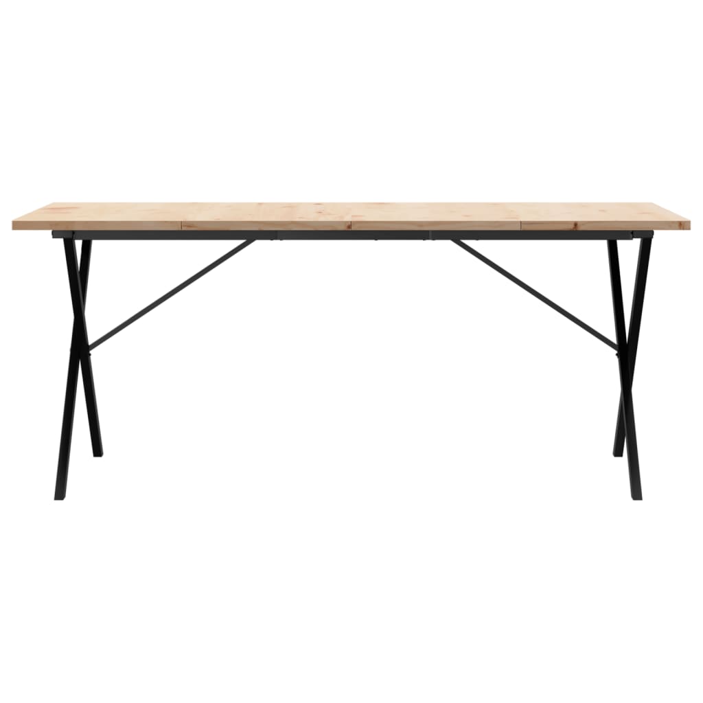 Eettafel X-frame 180x90x75,5 cm massief grenenhout en gietijzer