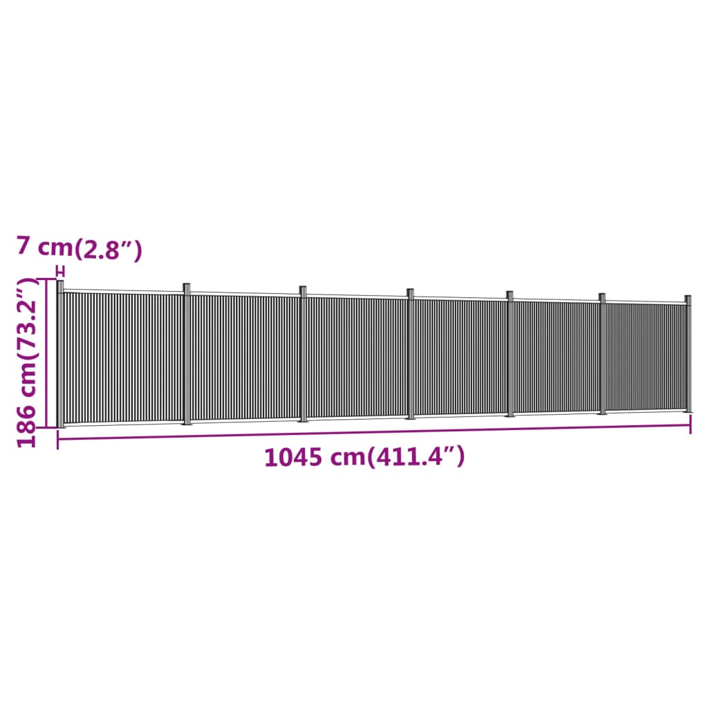 Schuttingpaneel 1045x186 cm HKC grijs