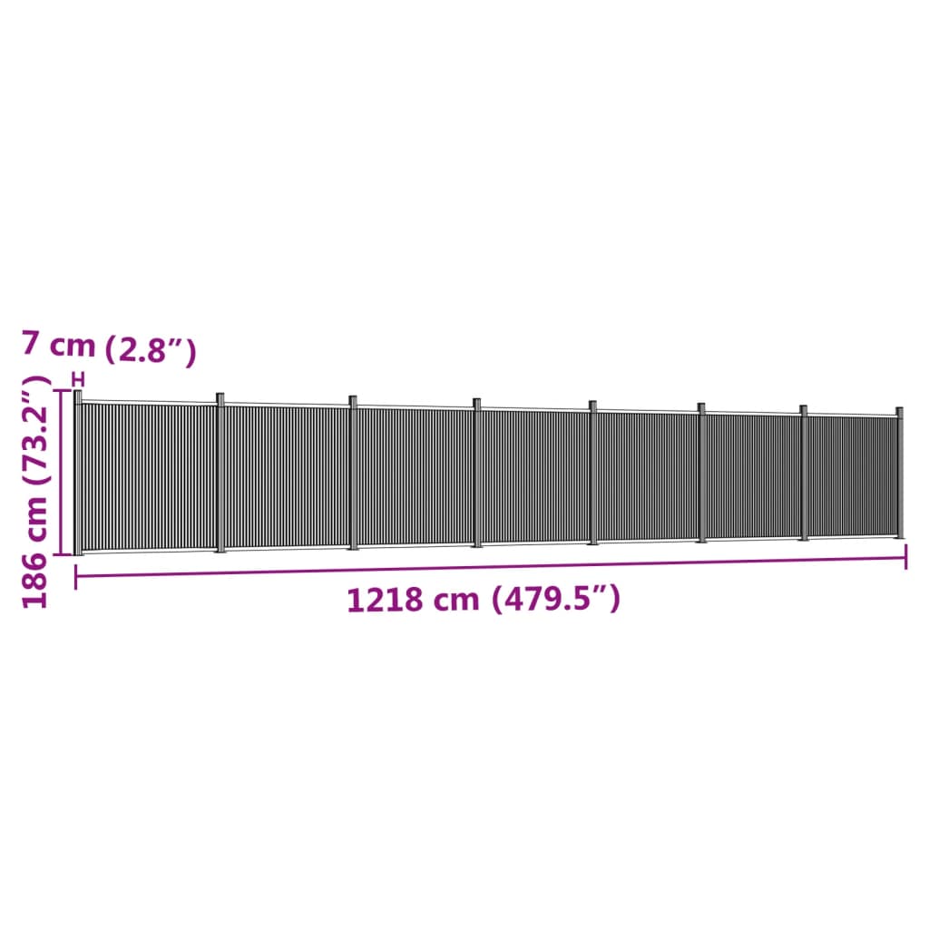 Schuttingpaneel 1218x186 cm HKC grijs