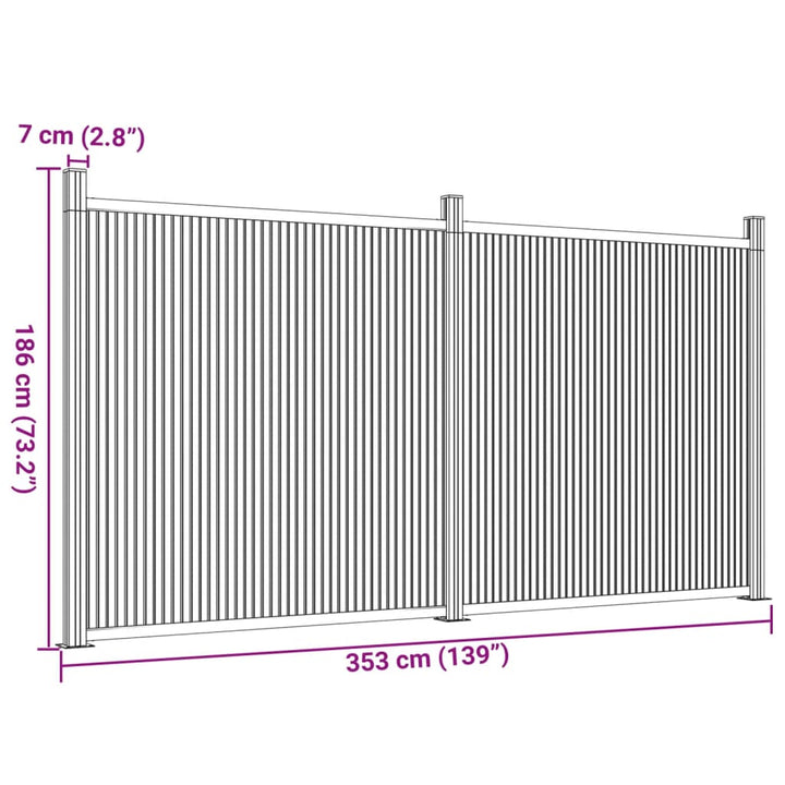 Schuttingpaneel 353x186 cm HKC bruin