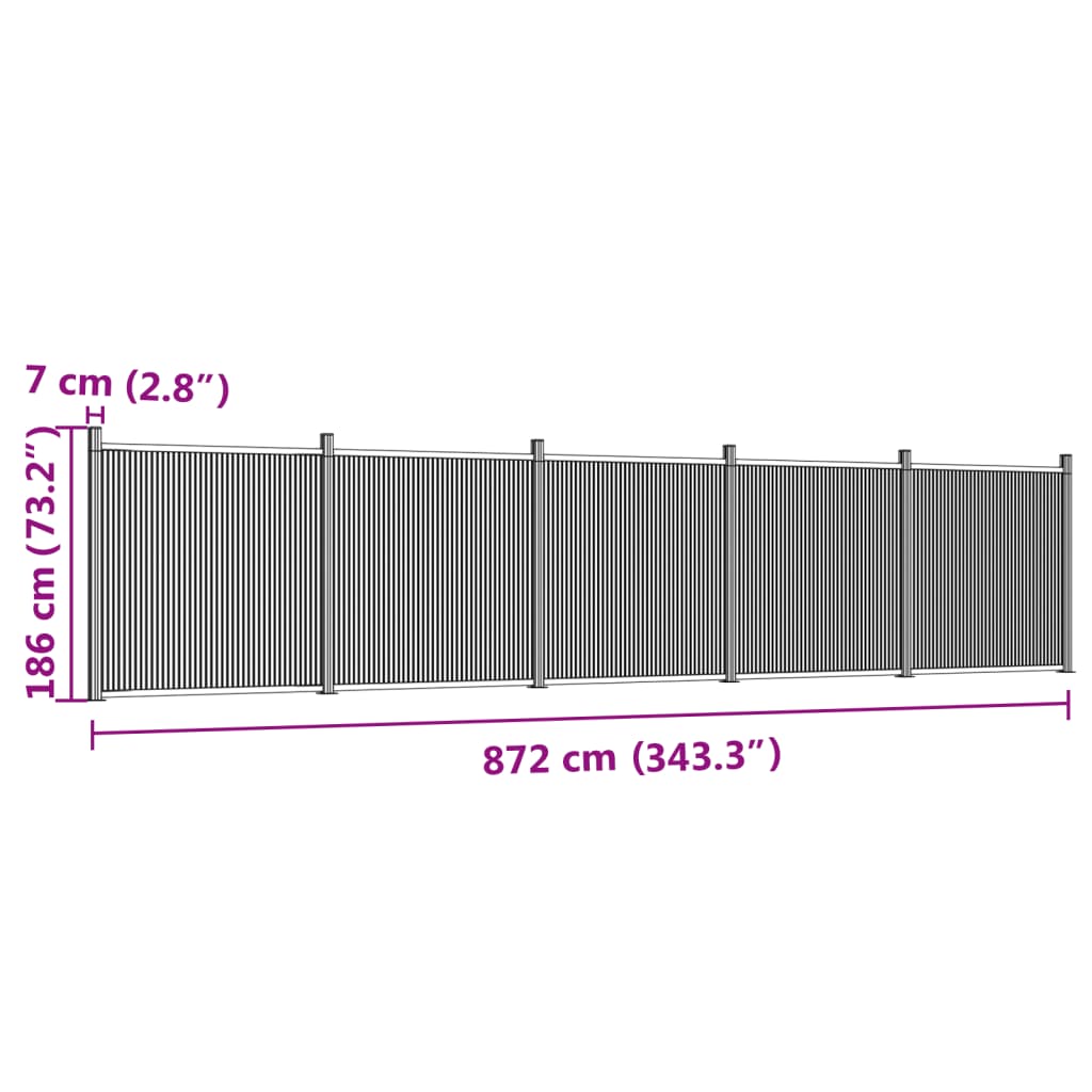 Schuttingpaneel 872x186 cm HKC bruin