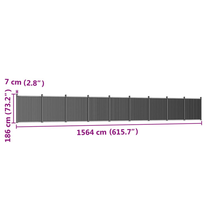 Schuttingpaneel 1564x186 cm HKC bruin