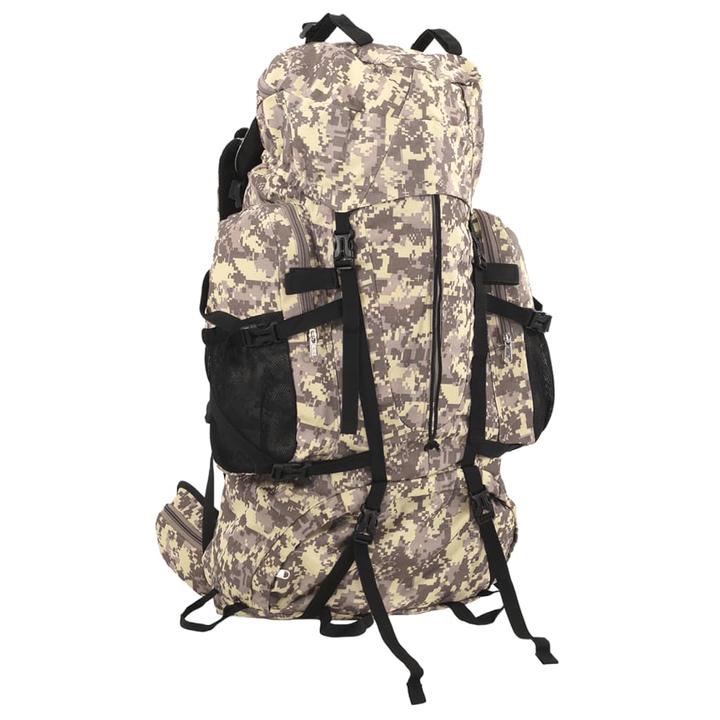 Wandelrugzak 60 L camouflage oxford stof camelbruin