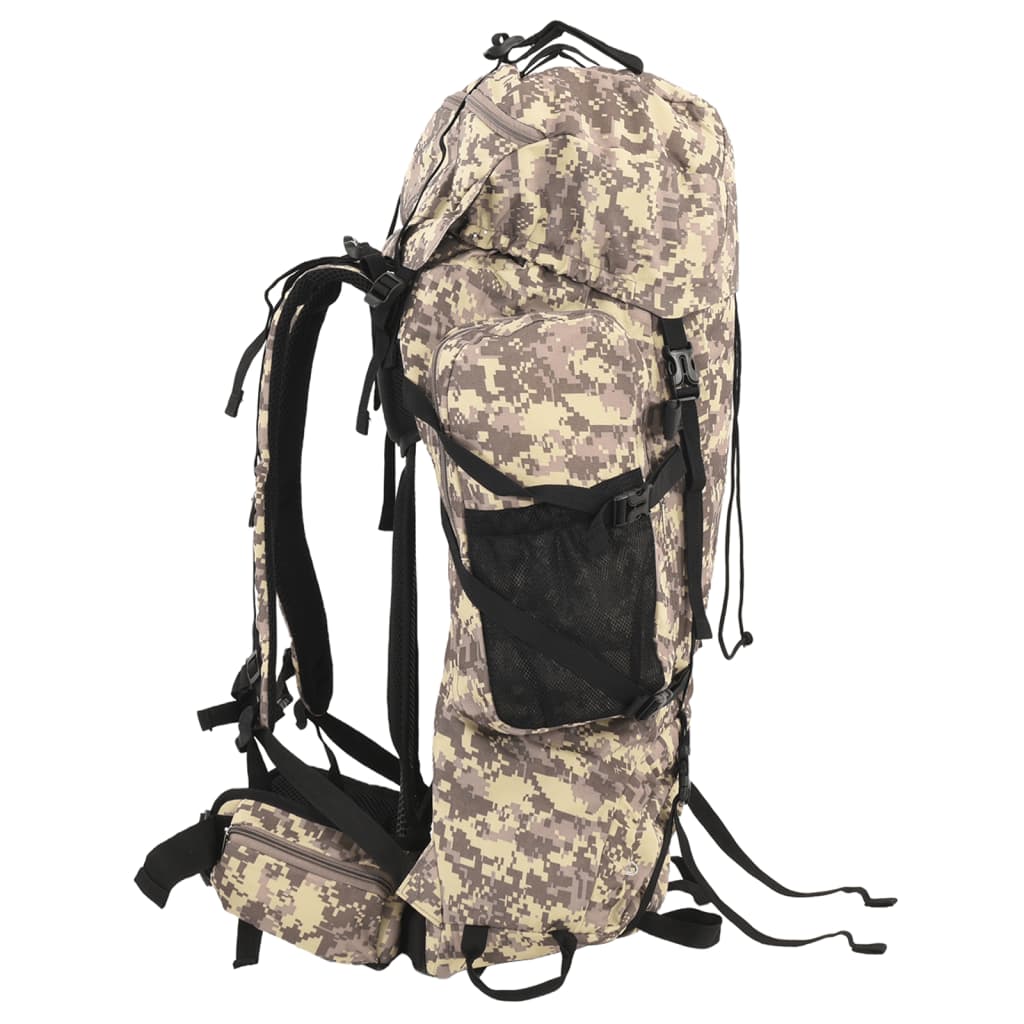 Wandelrugzak 100 L camouflage oxford stof camelbruin