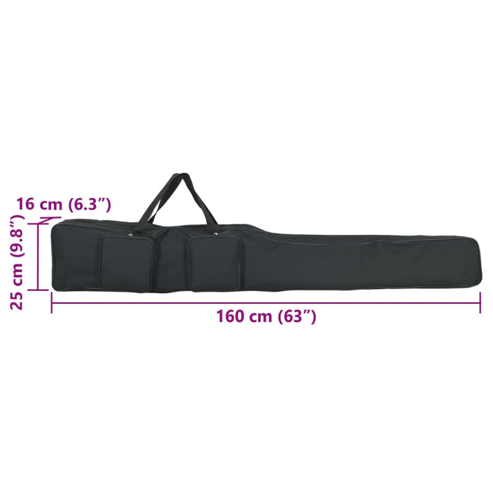 Hengeltas 160 cm oxford stof zwart