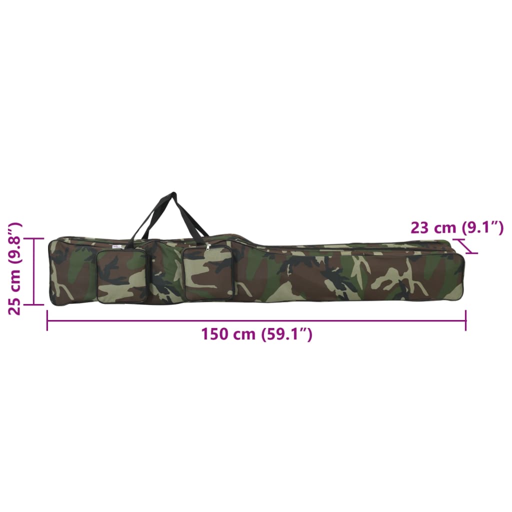 Hengeltas 150 cm camouflage oxford stof groen