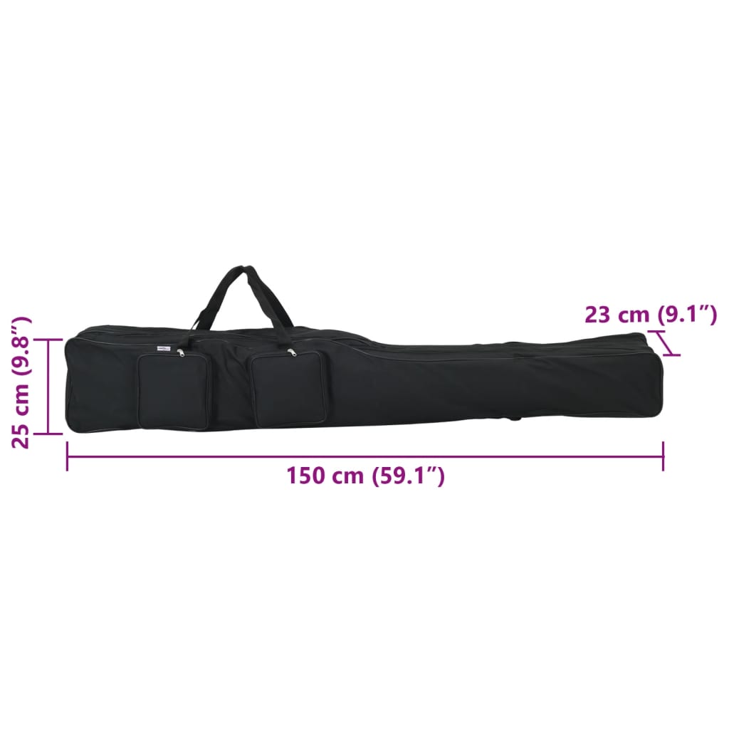 Hengeltas 150 cm oxford stof zwart