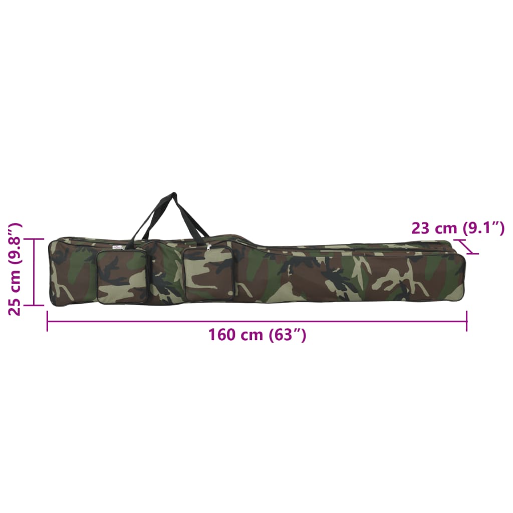 Hengeltas 160 cm camouflage oxford stof groen