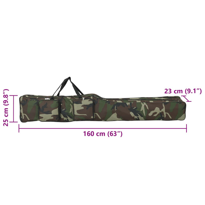 Hengeltas 160 cm camouflage oxford stof groen