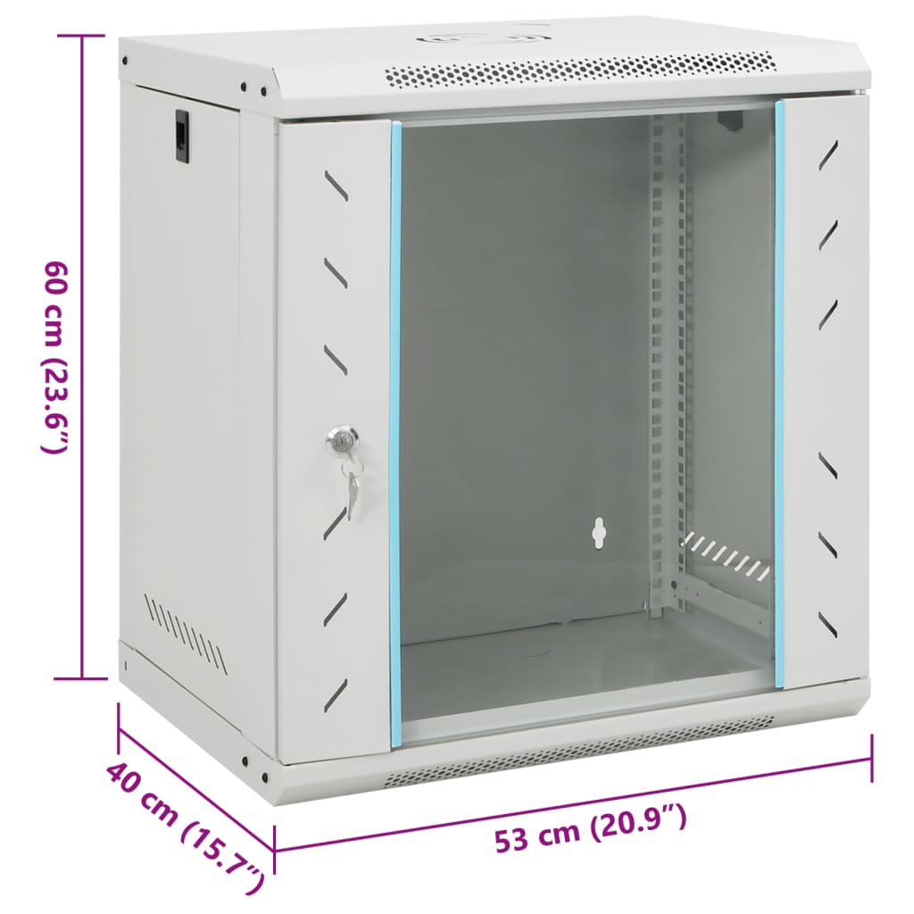 Netwerkkast wandgemonteerd 12U 19" IP20 53x40x60 cm