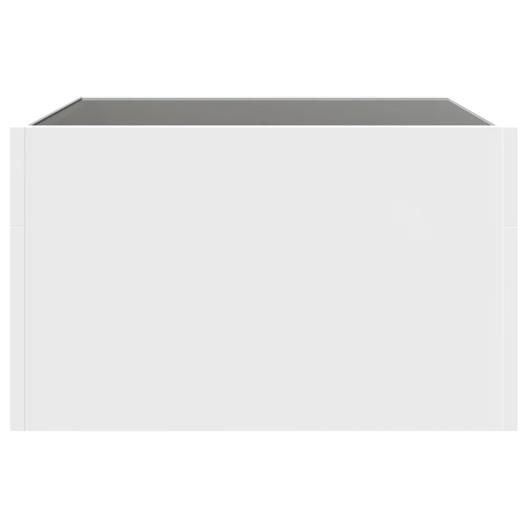 Salontafel met Infinity LED 50x50x30 cm wit