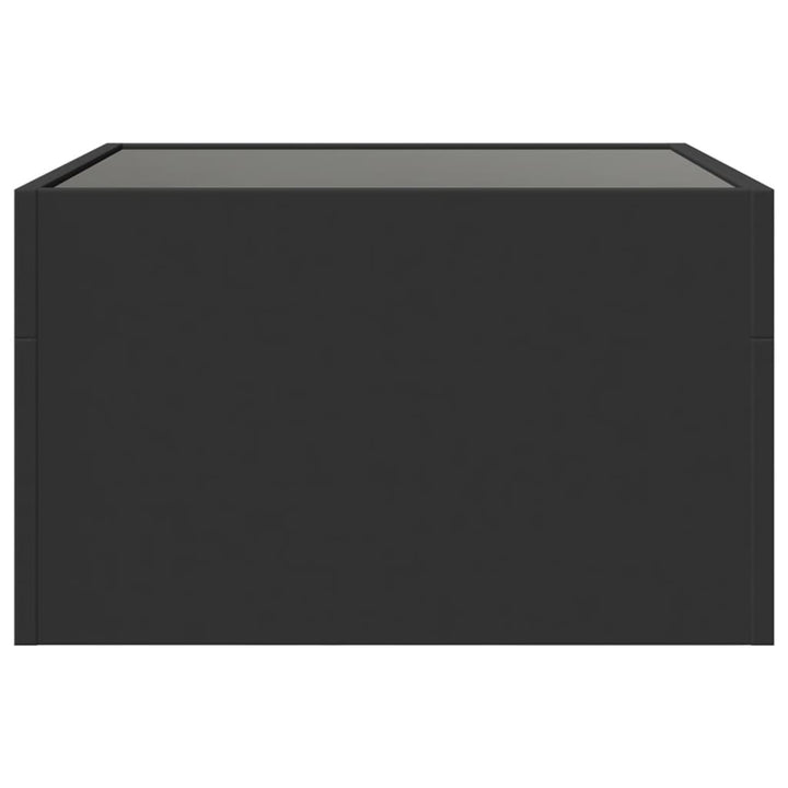 Salontafel met Infinity LED 50x50x30 cm zwart