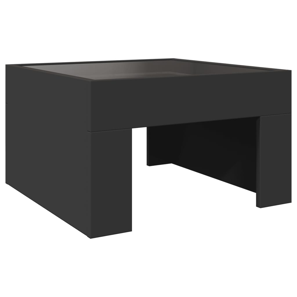 Salontafel met Infinity LED 50x50x30 cm zwart