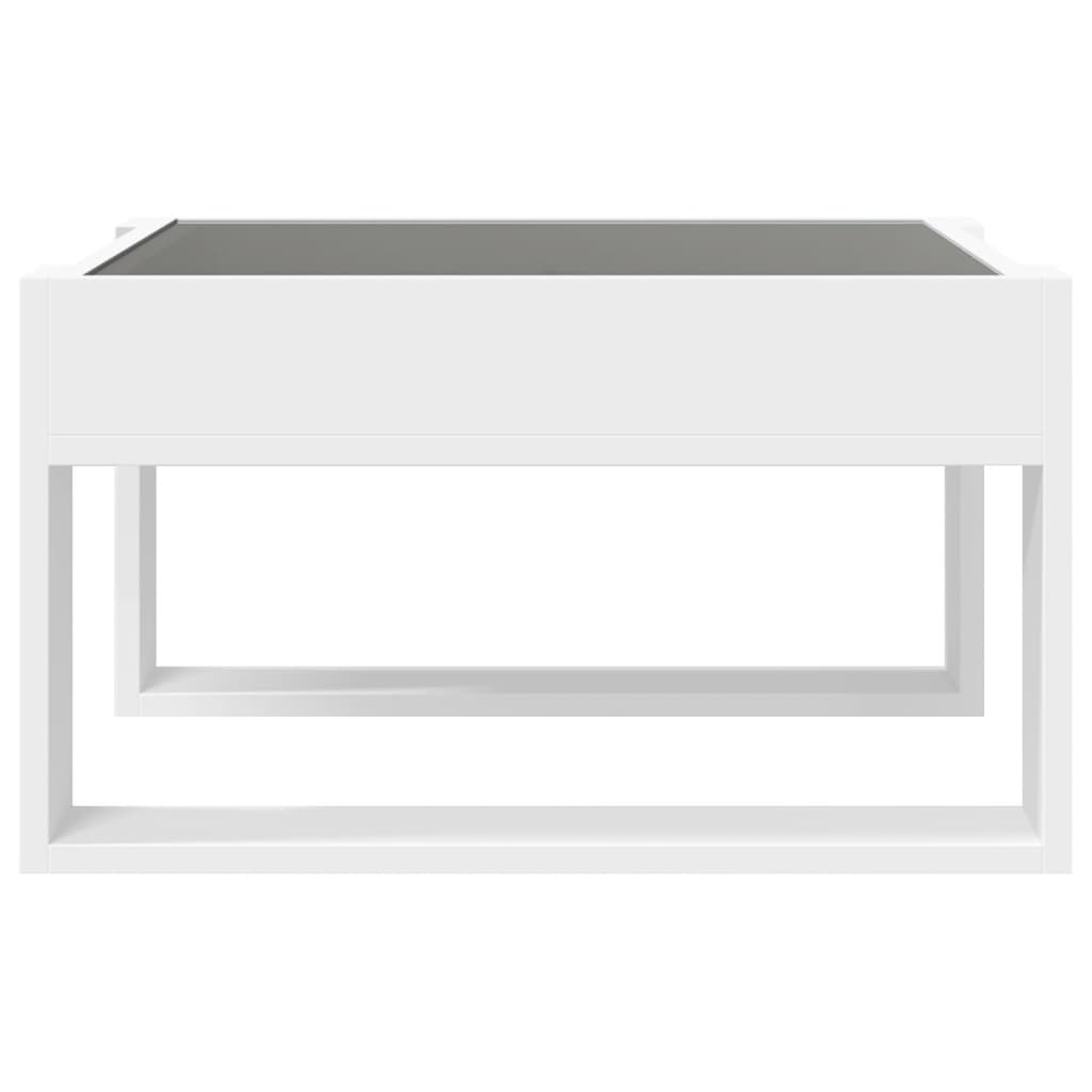 Salontafel met Infinity LED 50x53x30 cm wit