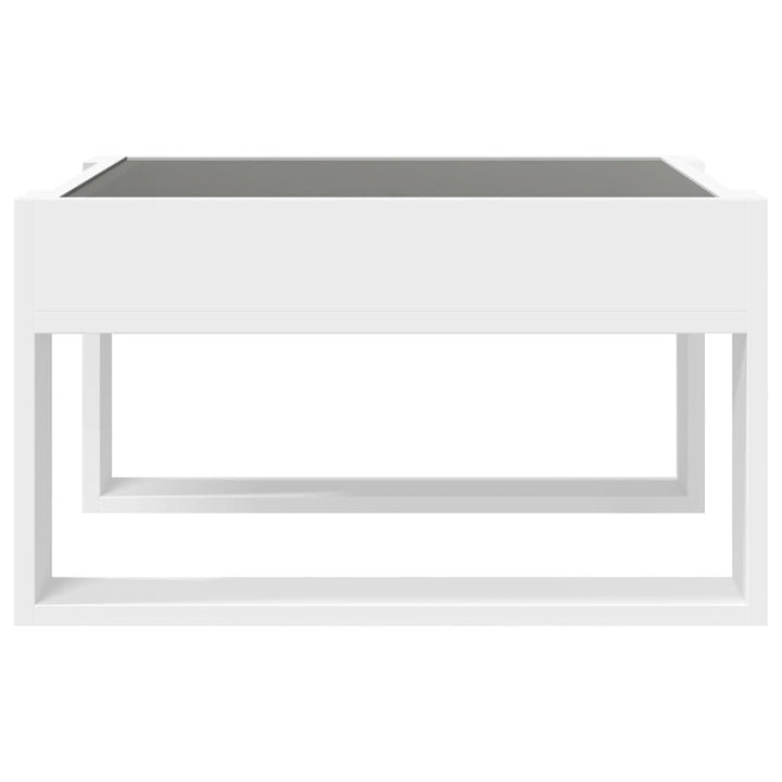 Salontafel met Infinity LED 50x53x30 cm wit