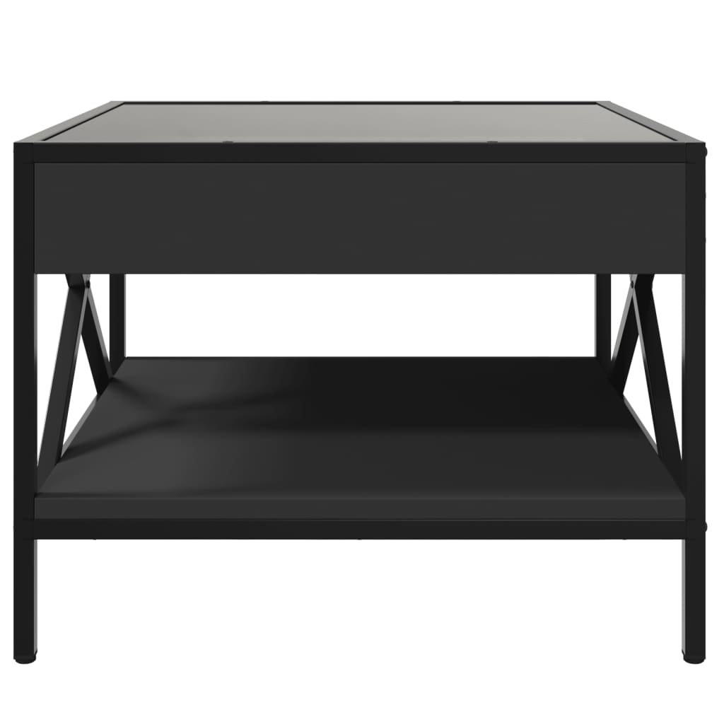 Salontafel met Infinity LED 50x50x38 cm zwart