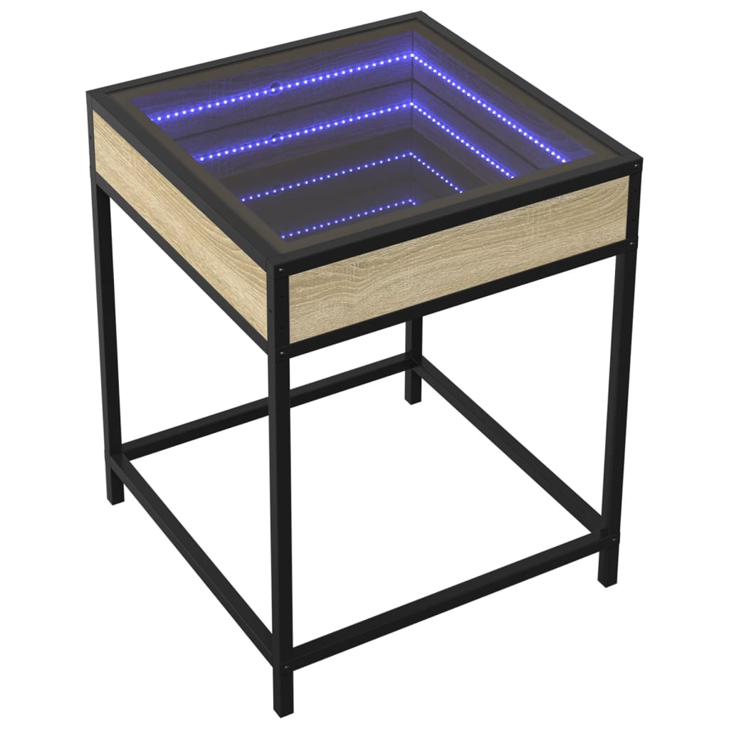 Nachtkastje met Infinity LED 40x40x51 cm sonoma eikenkleurig