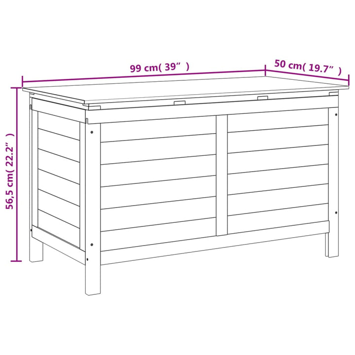 Kussenbox 99x50x56,5 cm massief vurenhout