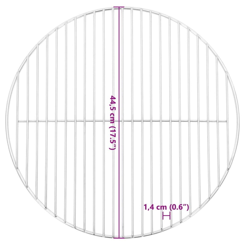 Barbecuerooster rond ø˜44,5 cm 304 roestvrij staal