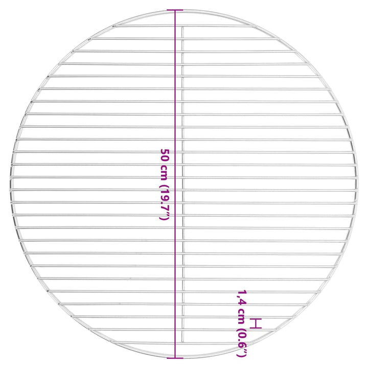 Barbecuerooster rond ø˜50 cm 304 roestvrij staal