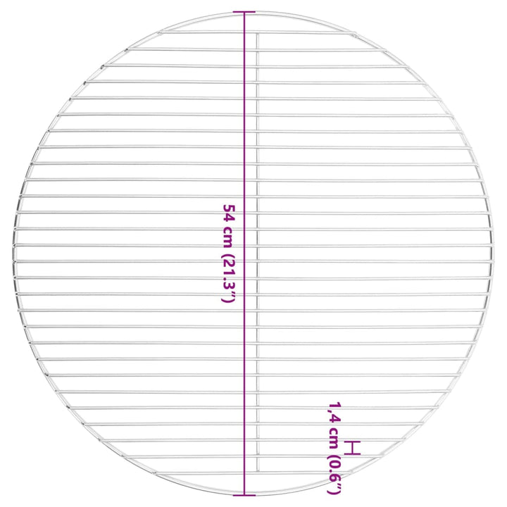 Barbecuerooster rond ø˜54 cm 304 roestvrij staal