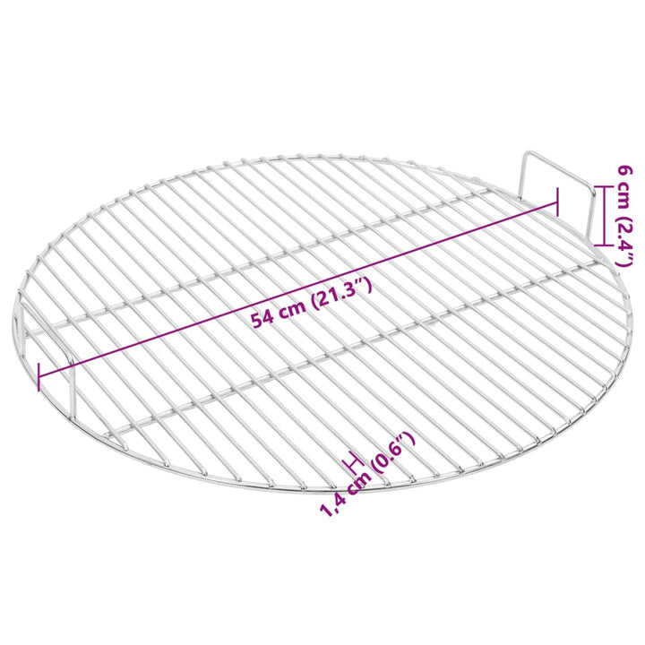 Barbecuerooster met handgrepen rond ø˜54 cm 304 roestvrij staal