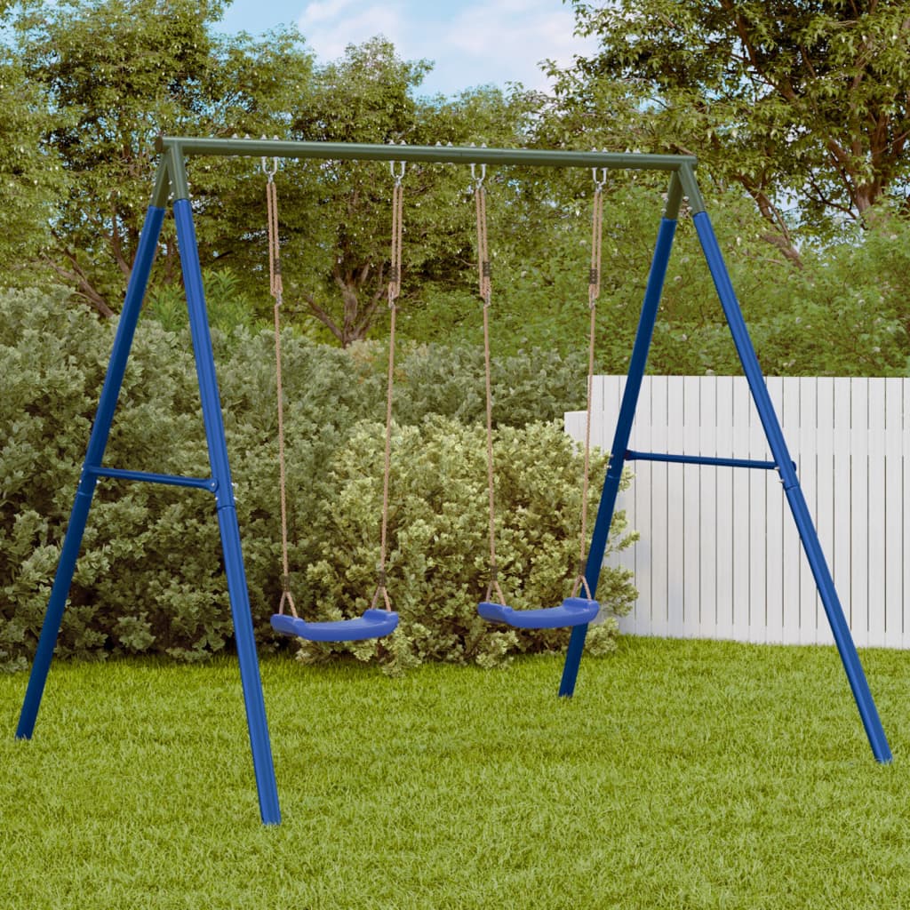 Schommelframe voor buiten met 4 ophanghaken staal blauw