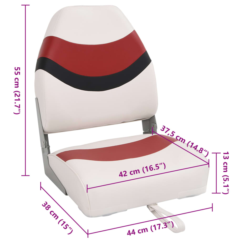 Bootstoel met hoge rugleuning inklapbaar 44x38x55 cm