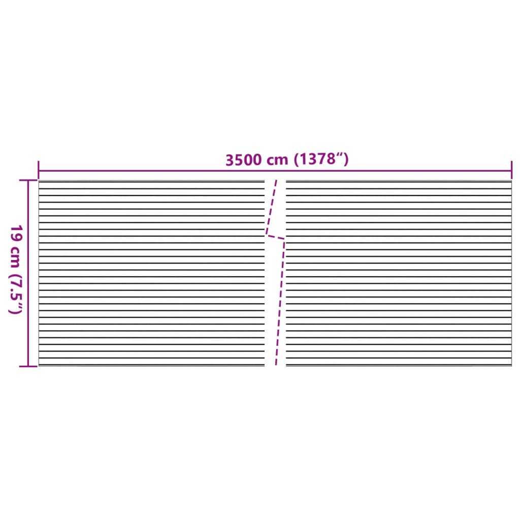 Tuinscherm 2 st grof steenpatroon 35x0,19 m PVC grijs