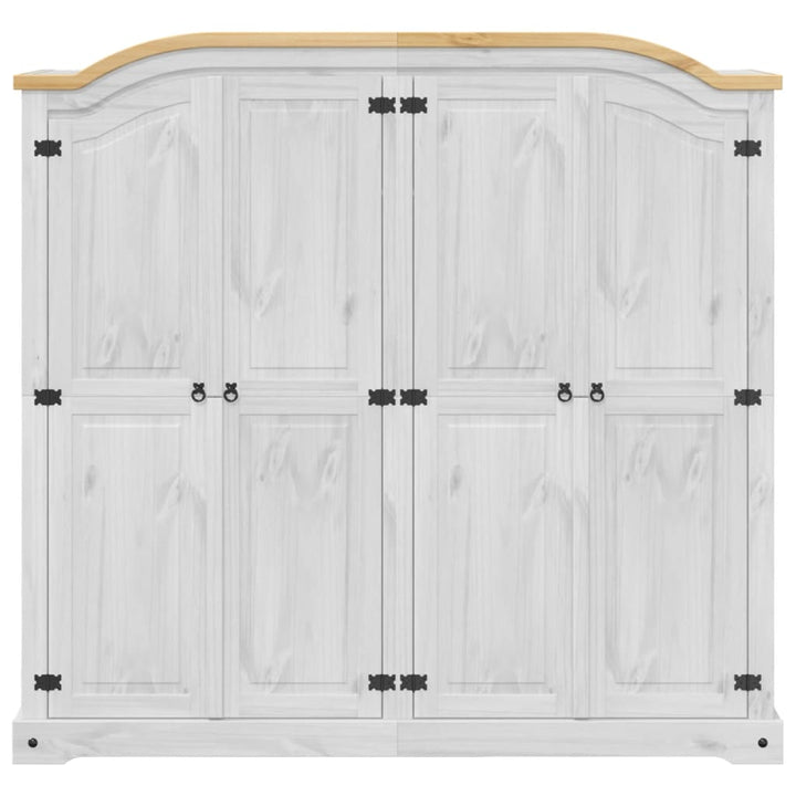 Kledingkast Corona wit 194x52x186 cm massief grenenhout