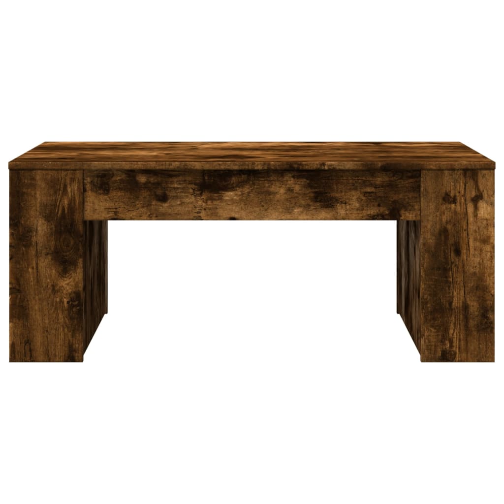 Salontafel 102x55x42 cm bewerkt hout gerookt eikenkleurig