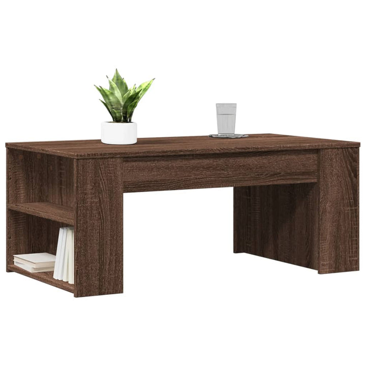 Salontafel 102x55x42 cm bewerkt hout bruin eikenkleur