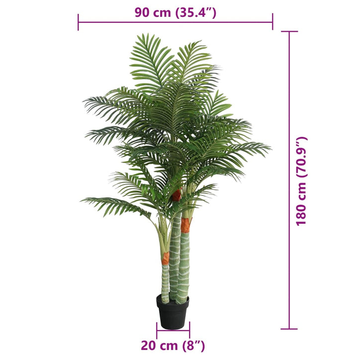 Kunstpalmboom met 3 stammen 180 cm polypropeen groen