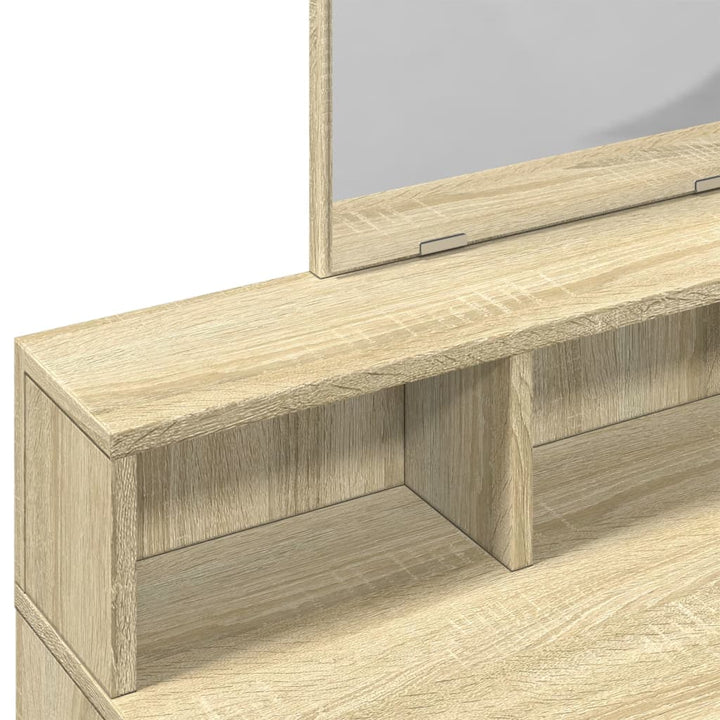 Kaptafel met spiegel 80x41x144,5 cm sonoma eikenkleurig