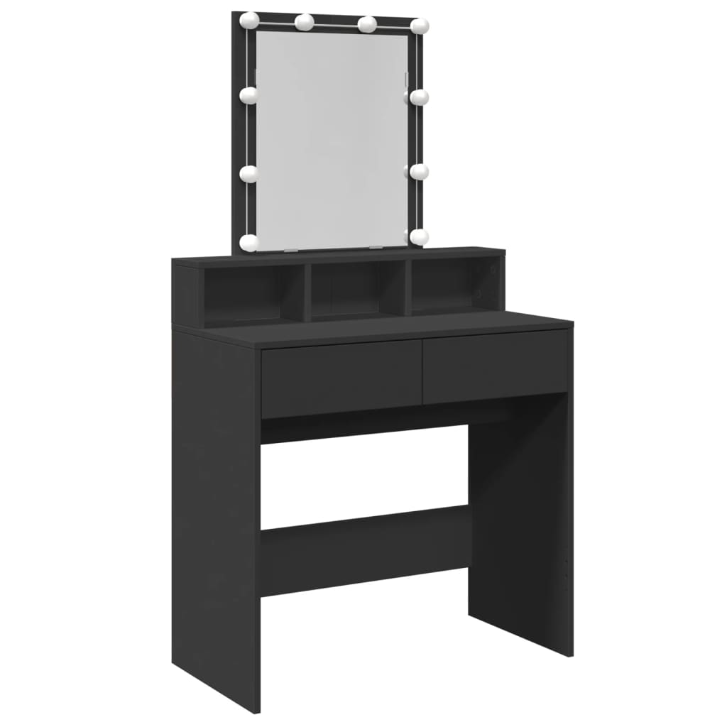 Kaptafel met LED 80x41x144,5 cm zwart