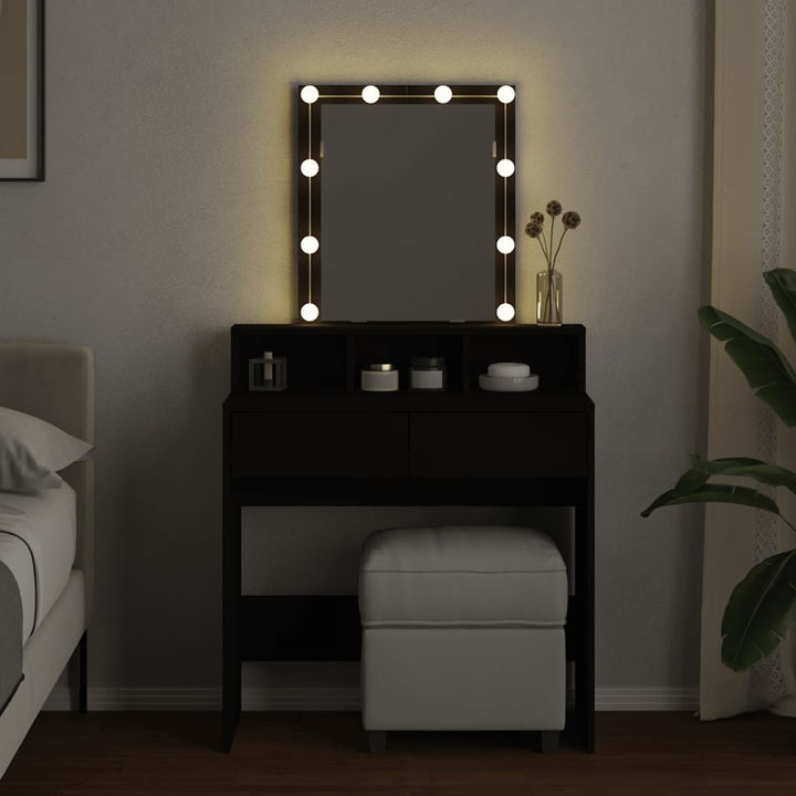 Kaptafel met LED 80x41x144,5 cm zwart