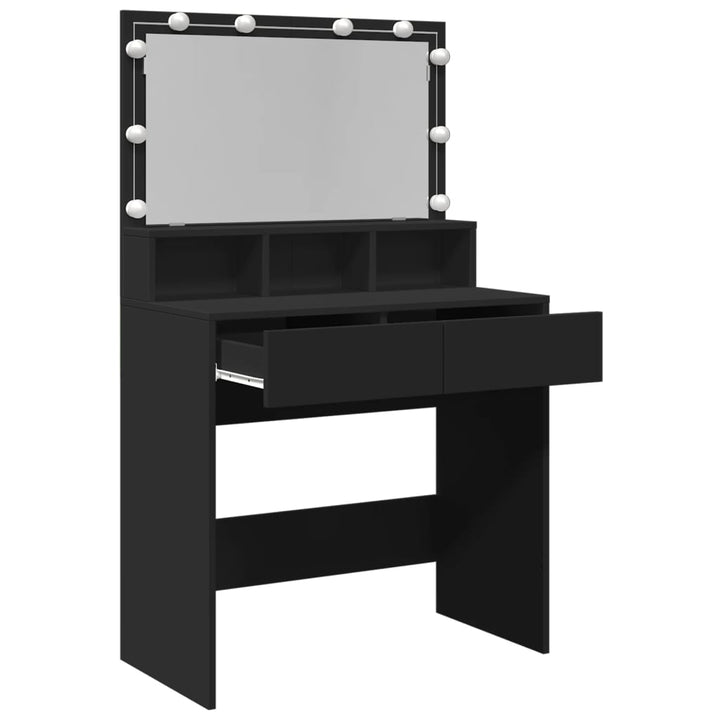 Kaptafel met LED 80x41x134,5 cm zwart