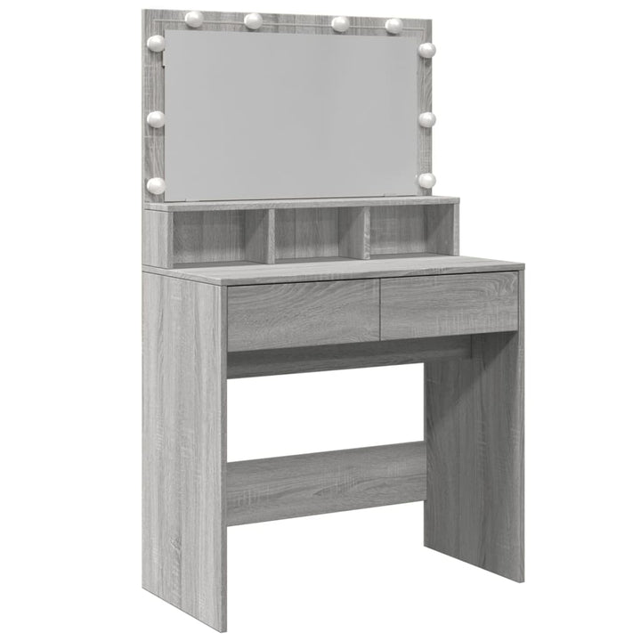 Kaptafel met LED 80x41x134,5 cm grijs sonoma eikenkleurig