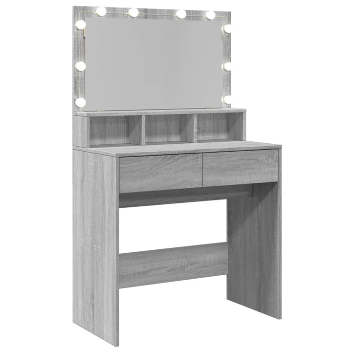 Kaptafel met LED 80x41x134,5 cm grijs sonoma eikenkleurig