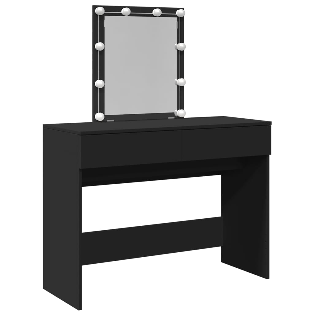 Kaptafel met LED-verlichting 100x40x130 cm zwart