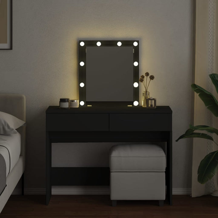 Kaptafel met LED-verlichting 100x40x130 cm zwart