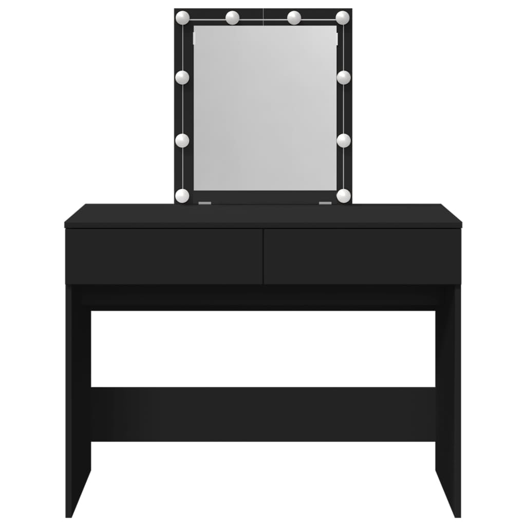 Kaptafel met LED-verlichting 100x40x130 cm zwart