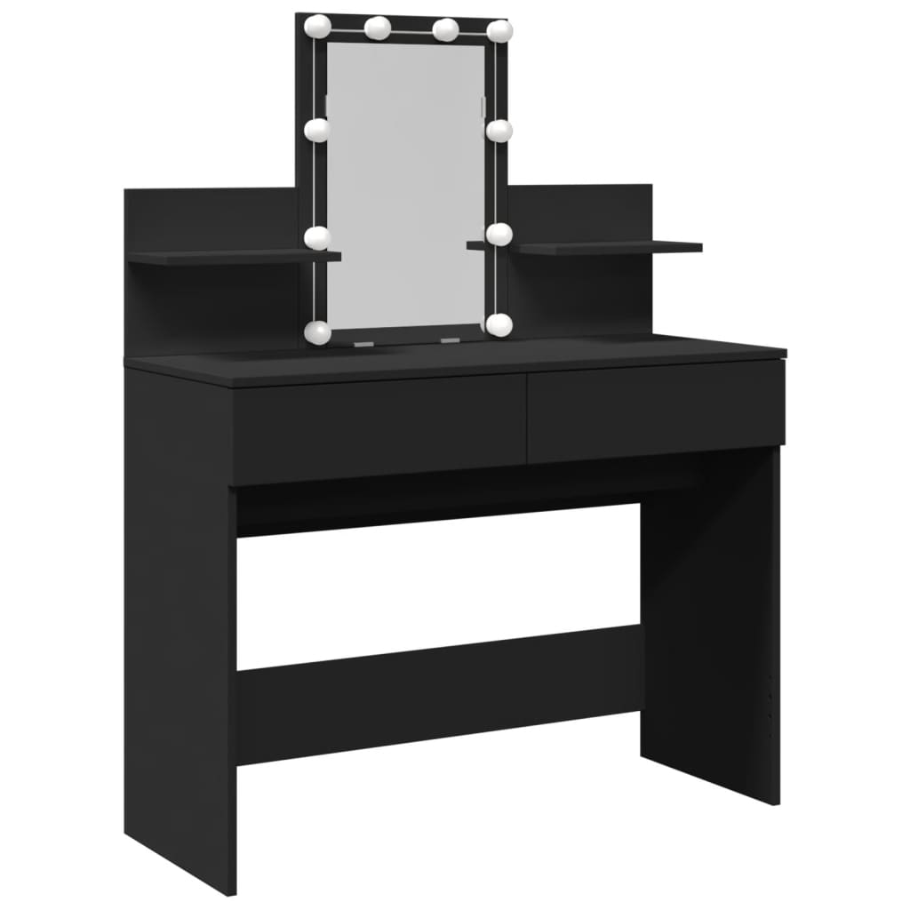 Kaptafel met LED-verlichting 100x40x130 cm zwart