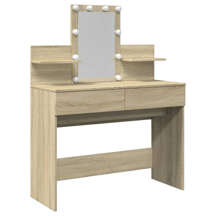 Kaptafel met LED-verlichting 100x40x130 cm sonoma eikenkleurig