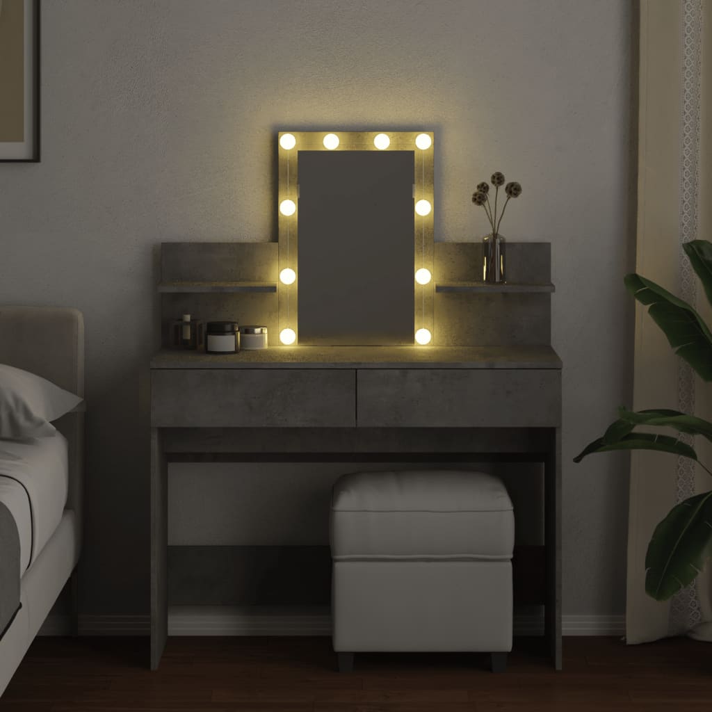 Kaptafel met LED-verlichting 100x40x130 cm betongrijs